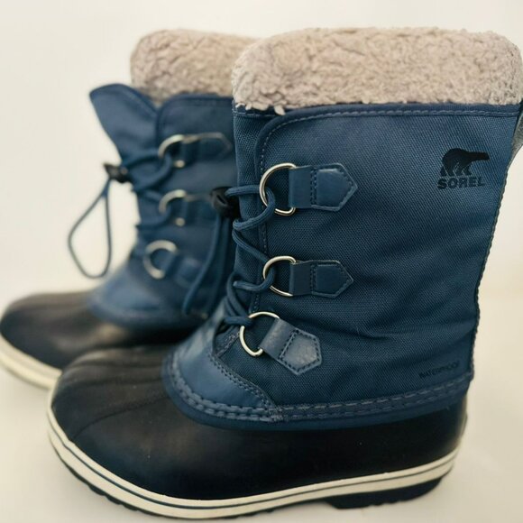 Sorel Kid’s Winter Boots Waterproof Dark Blue  Size 4 USA - Picture 3 of 6